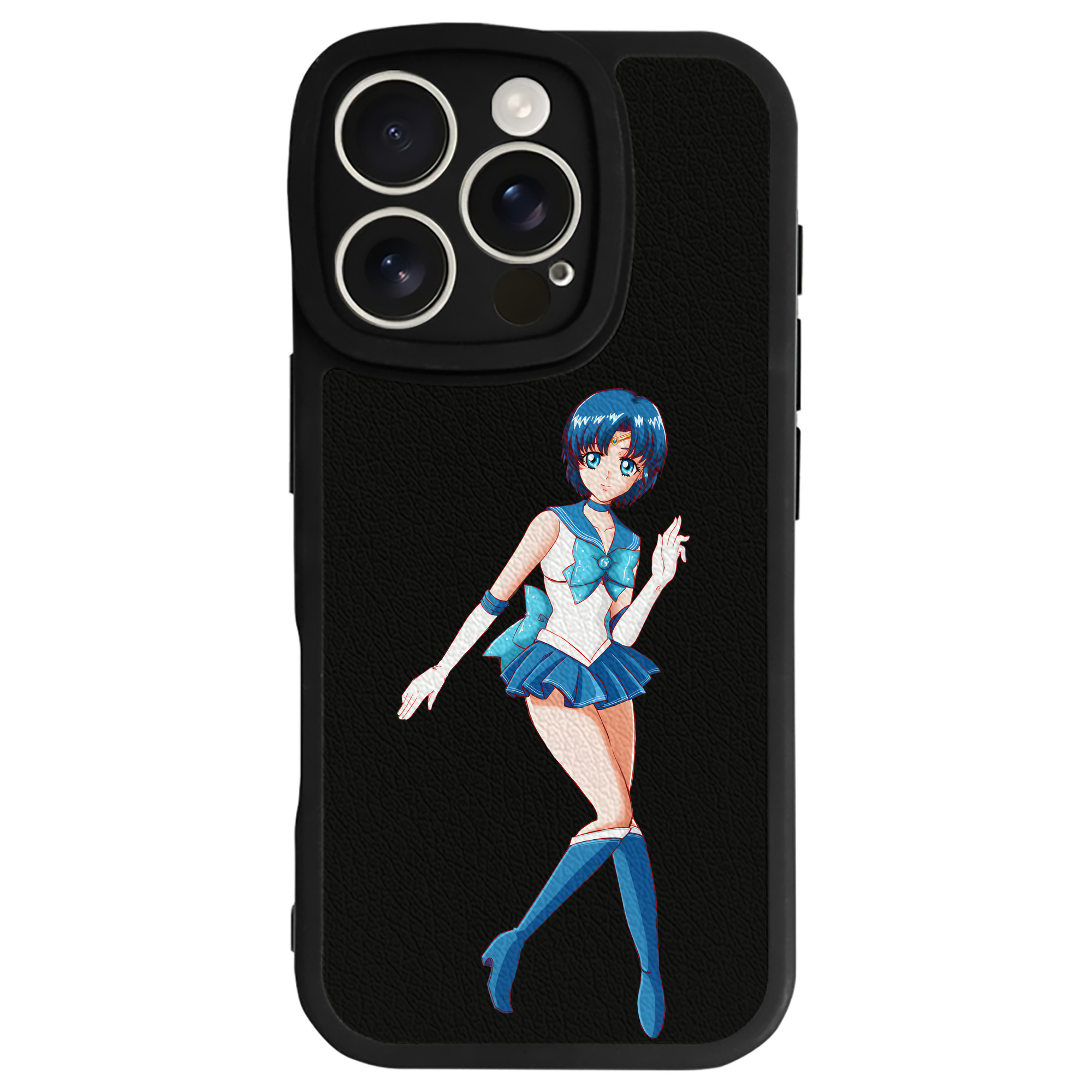 （画像用） 美少女戦士セーラームーン 水野 亜美 みずの あみ Sailor Moon Mizuno Ami 【iPhone 16シリーズ対応】シリコンスマホケース（レザー調） 材質：シリコン